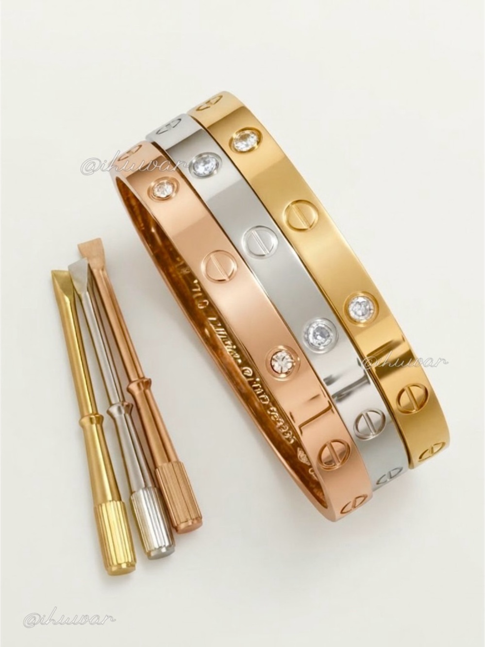 New Silver Stainless Steel Diamond Screw Motif Unisex Bangle & Screwdriver - Picture 8 of 8